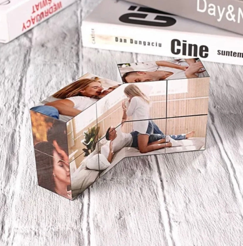 Custom Photo Cube Multiphoto Cube What I Feel for You is Love