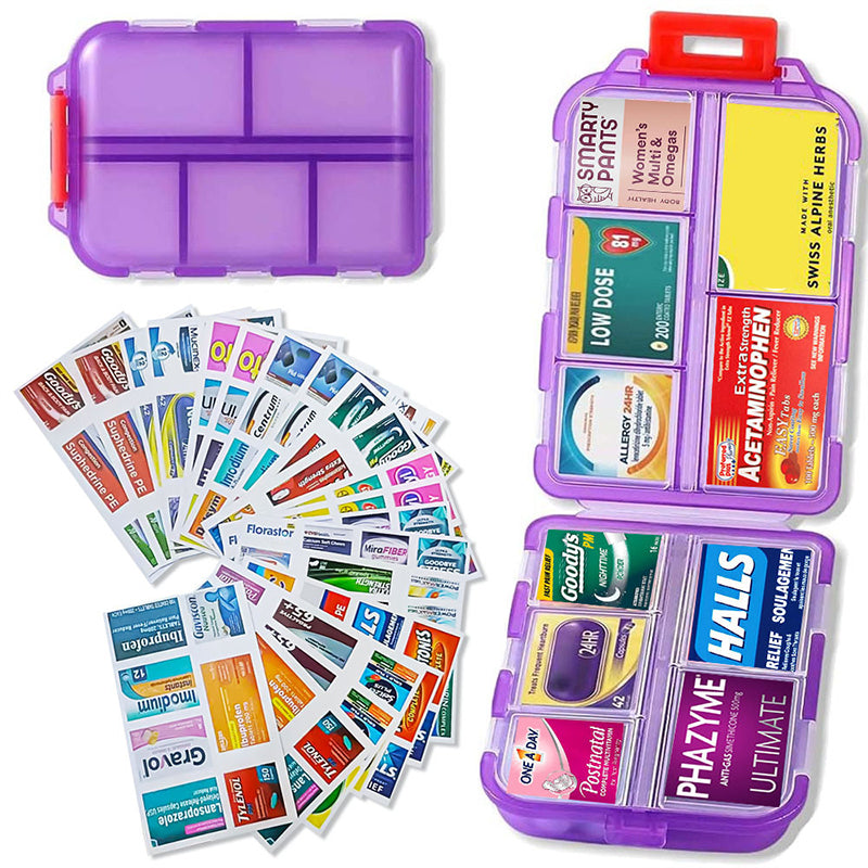 Travel Pill Organizer Box (161 Labels for Customization) FREE Shipping