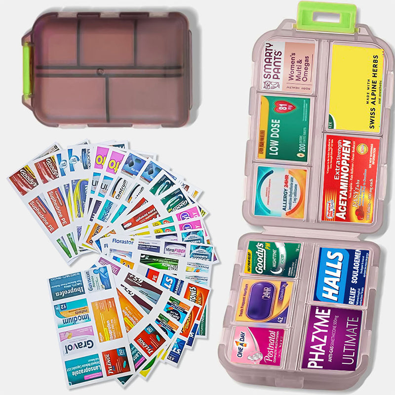 Travel Pill Organizer Box (161 Labels for Customization) FREE Shipping