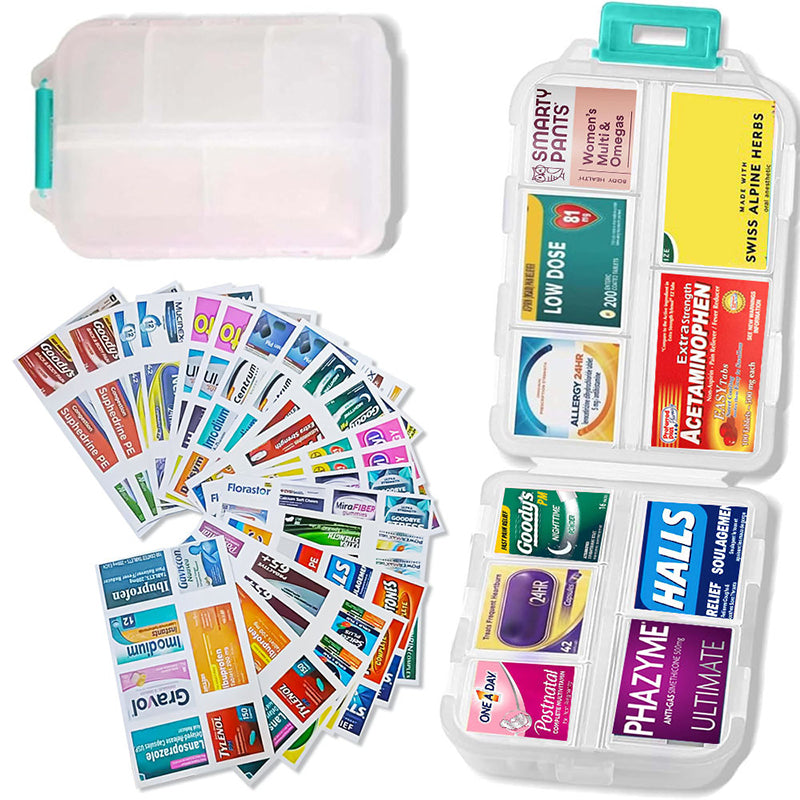 Travel Pill Organizer Box (161 Labels for Customization) FREE Shipping