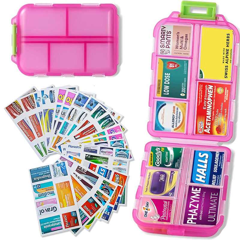 Travel Pill Organizer Box (161 Labels for Customization) FREE Shipping