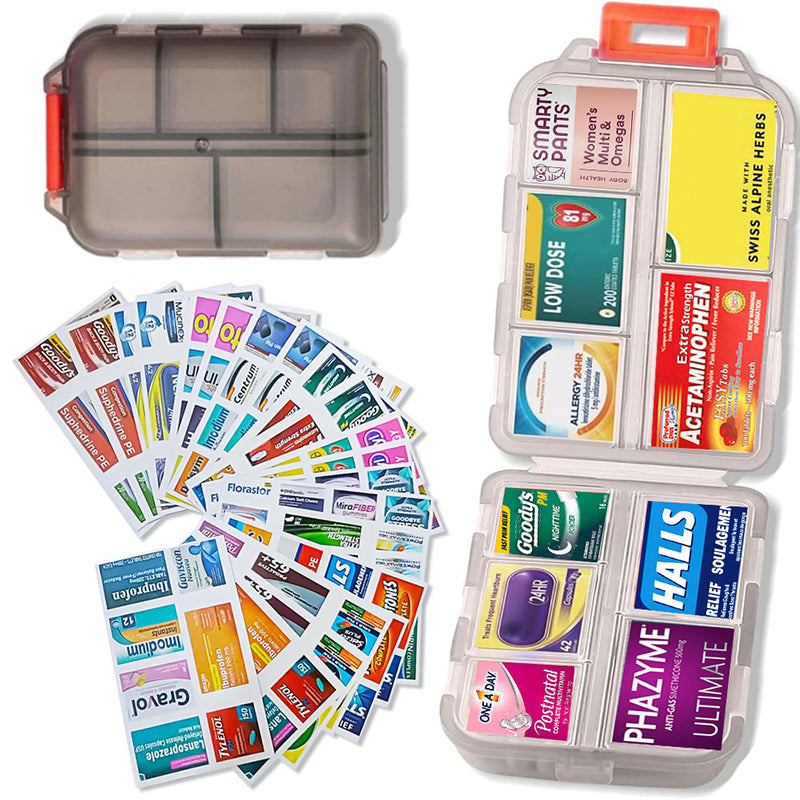 Travel Pill Organizer Box (161 Labels for Customization) FREE Shipping