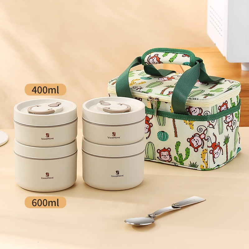 PORTABLE INSULATED LUNCH CONTAINER SET