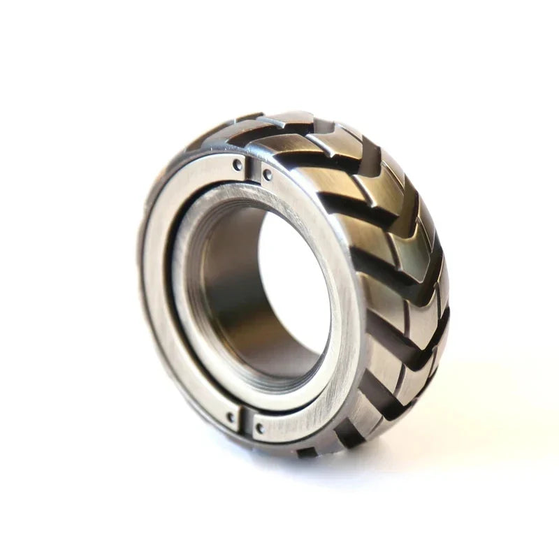 Dual Function Stainless Steel Motorcycle Tire Fidget Ring