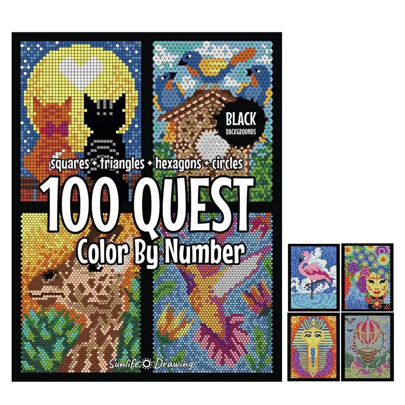 100 QUEST Color by Numbers Book FREE Shipping