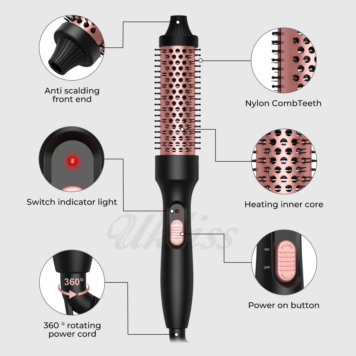 Negative Ion Single Thermal brush FREE Shipping