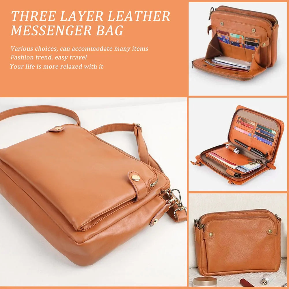 Crossbody Leather Shoulder Bags and Clutches