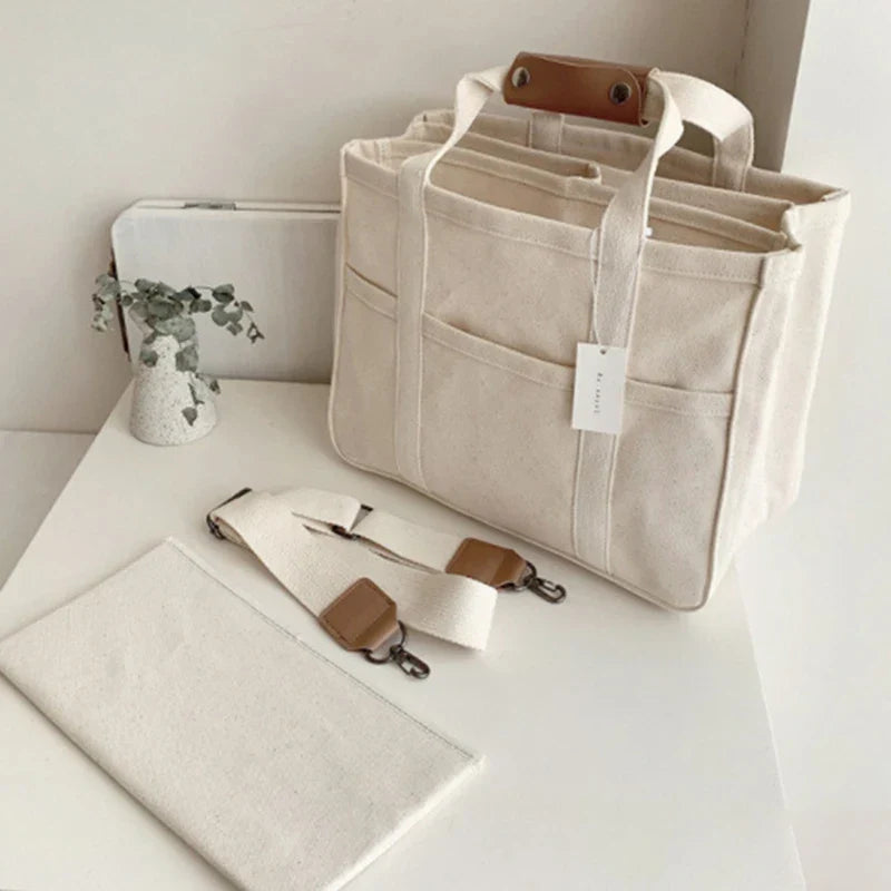 Utility Canvas Tote/Shoulder Bag for Daily Life