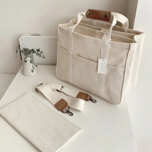 Utility Canvas Tote/Shoulder Bag for Daily Life