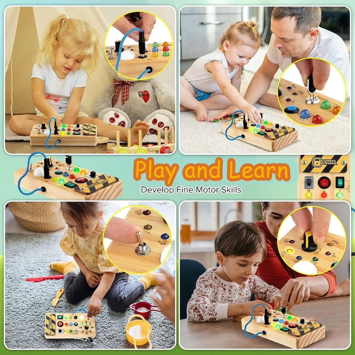 Montessori Toys for 1-3 Years Old, Wooden Toddler Toys, Sensory Travel Toys FREE Shipping