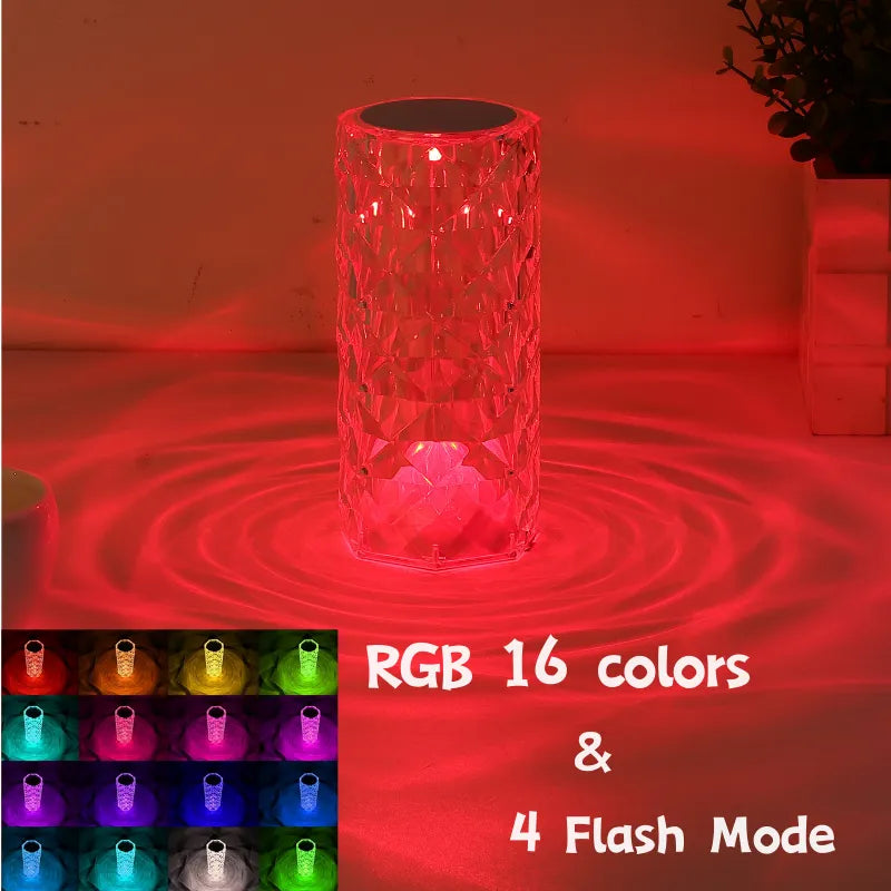 16 Colors Rose Rays Diamond Table Lamp