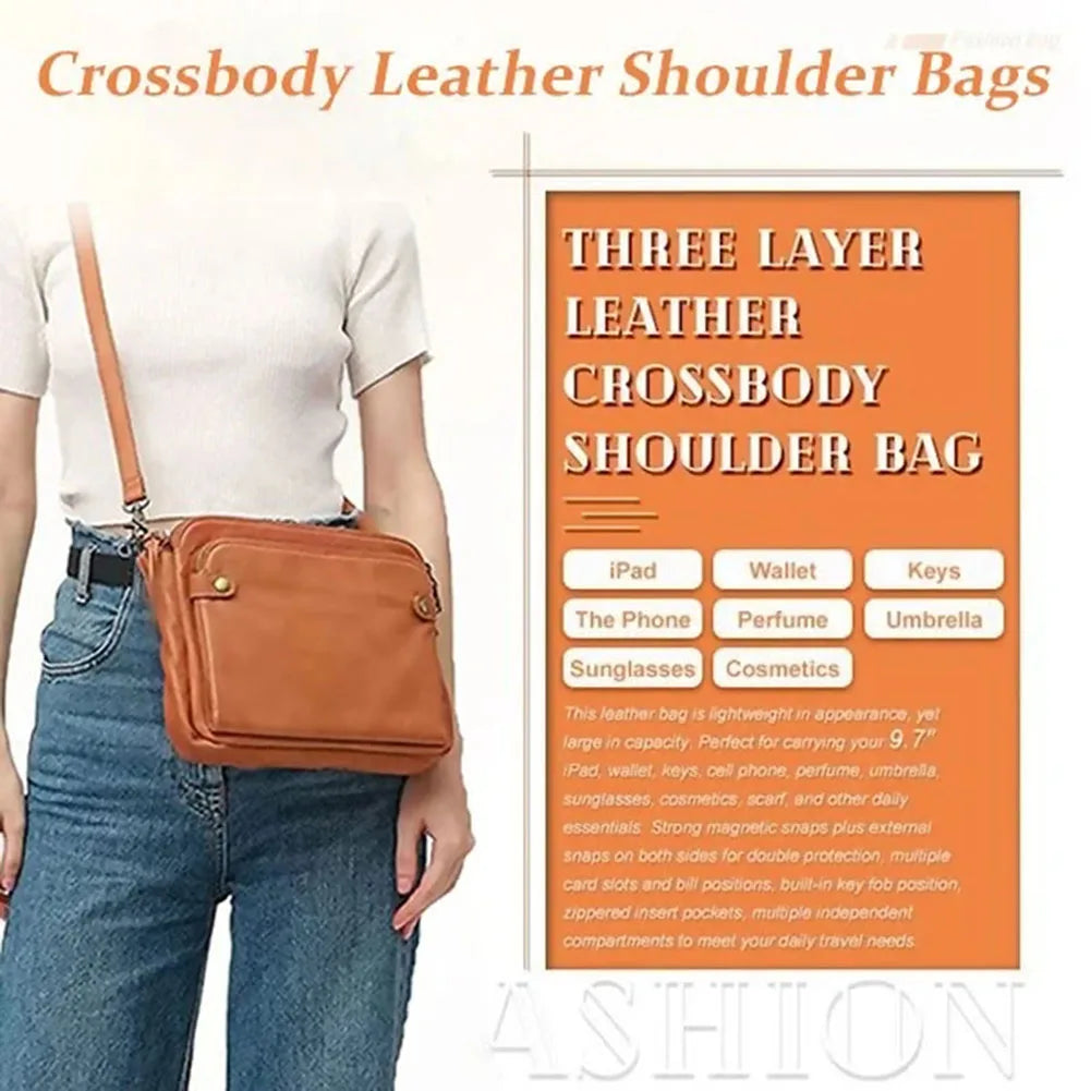 Crossbody Leather Shoulder Bags and Clutches