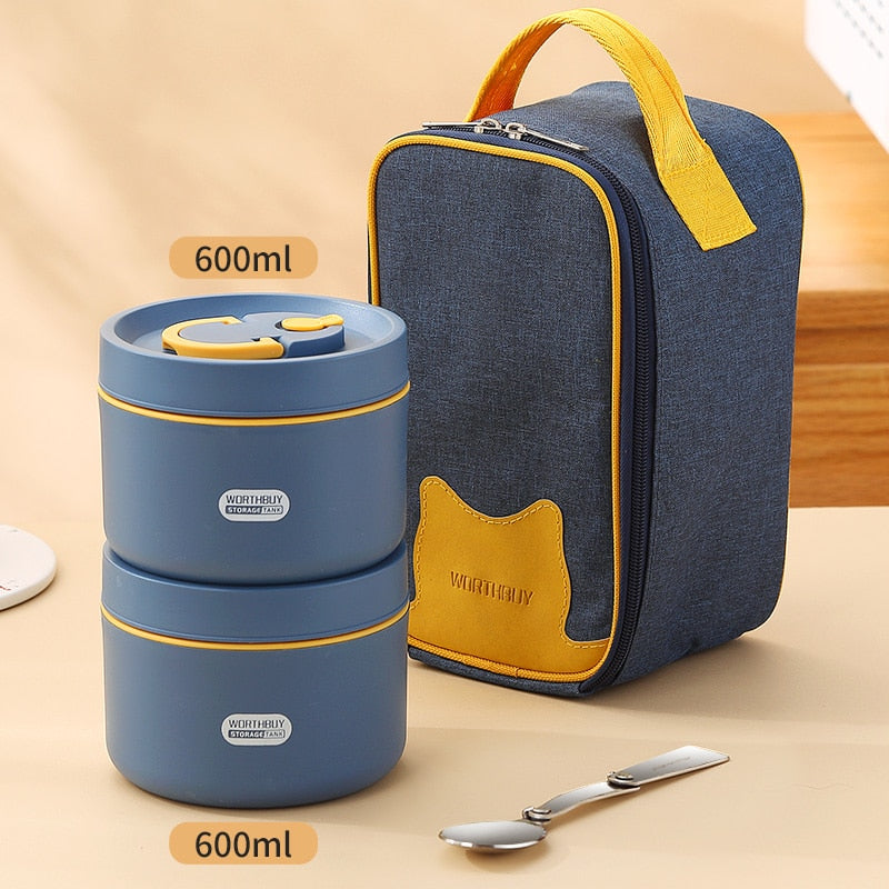 PORTABLE INSULATED LUNCH CONTAINER SET