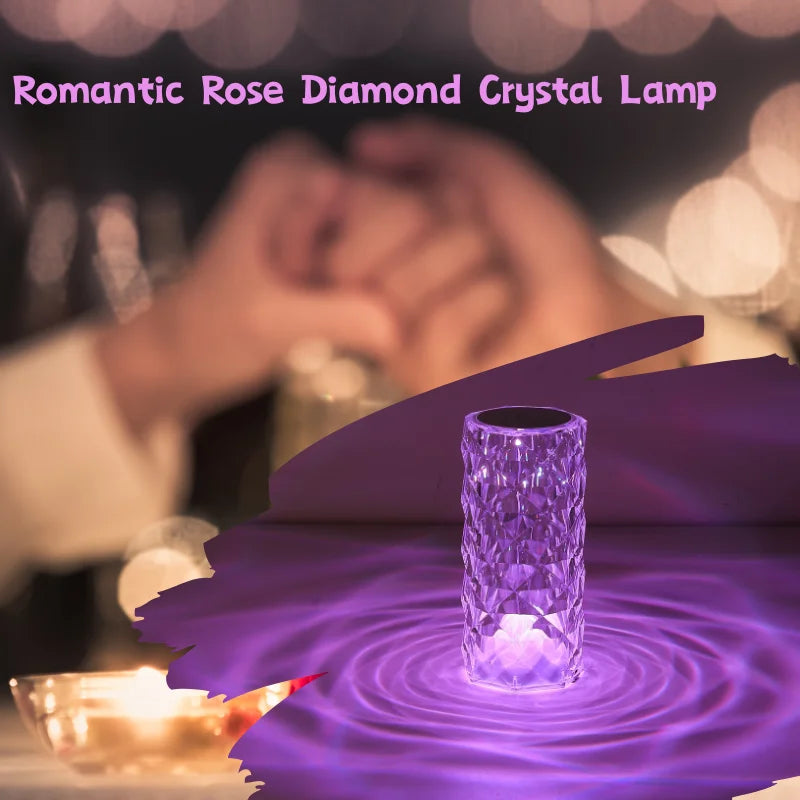 16 Colors Rose Rays Diamond Table Lamp