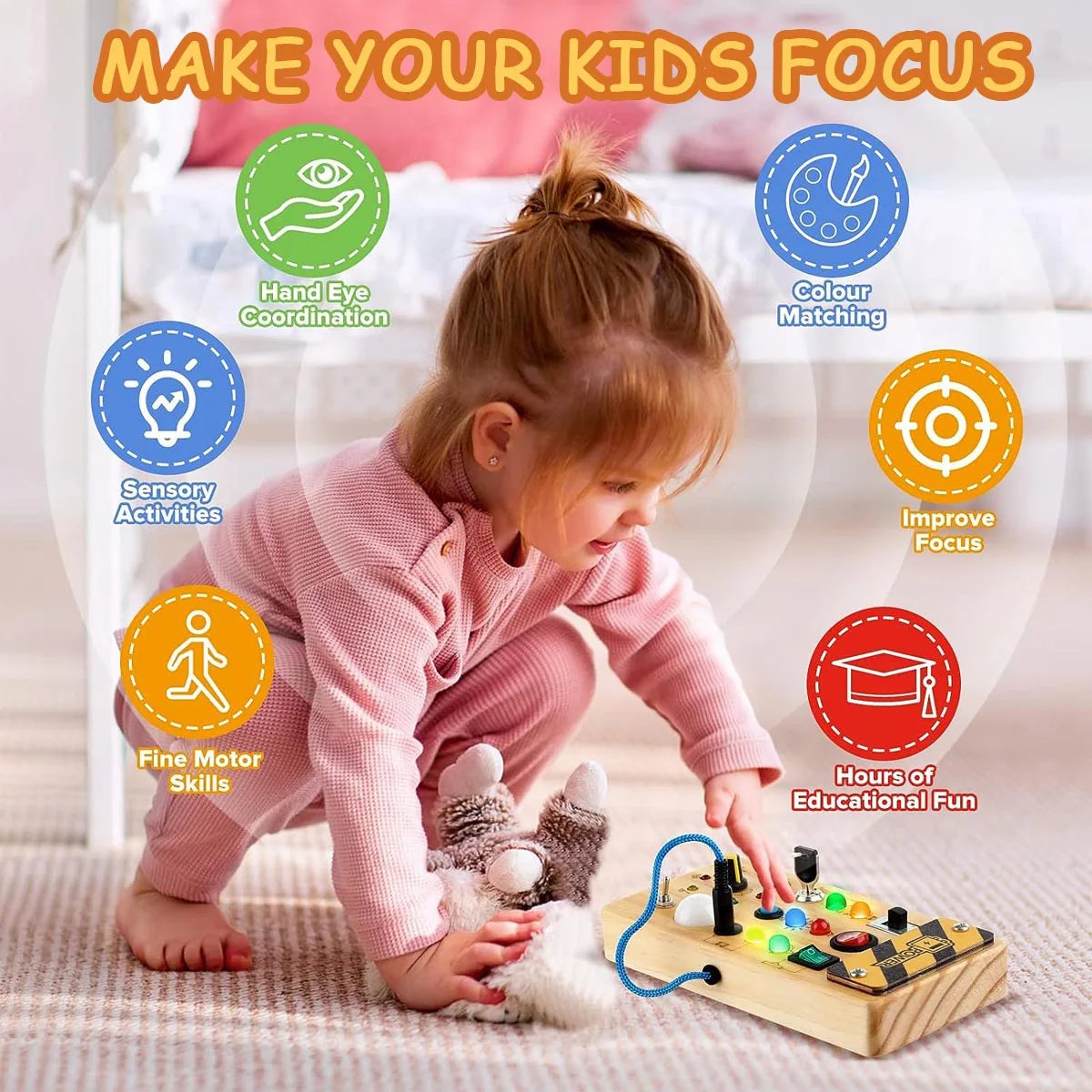 Montessori Toys for 1-3 Years Old, Wooden Toddler Toys, Sensory Travel Toys FREE Shipping