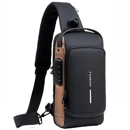 USB charging sport sling Anti-theft shoulder bag