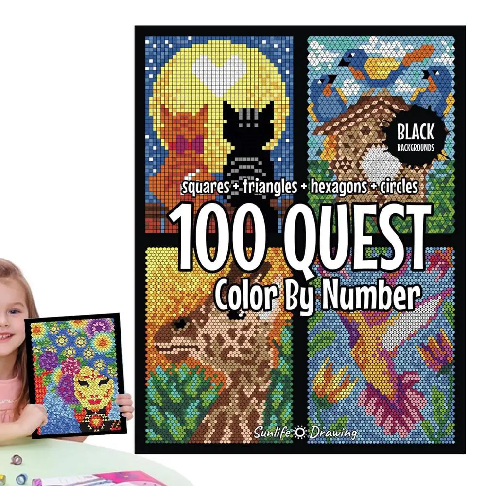 100 QUEST Color by Numbers Book FREE Shipping