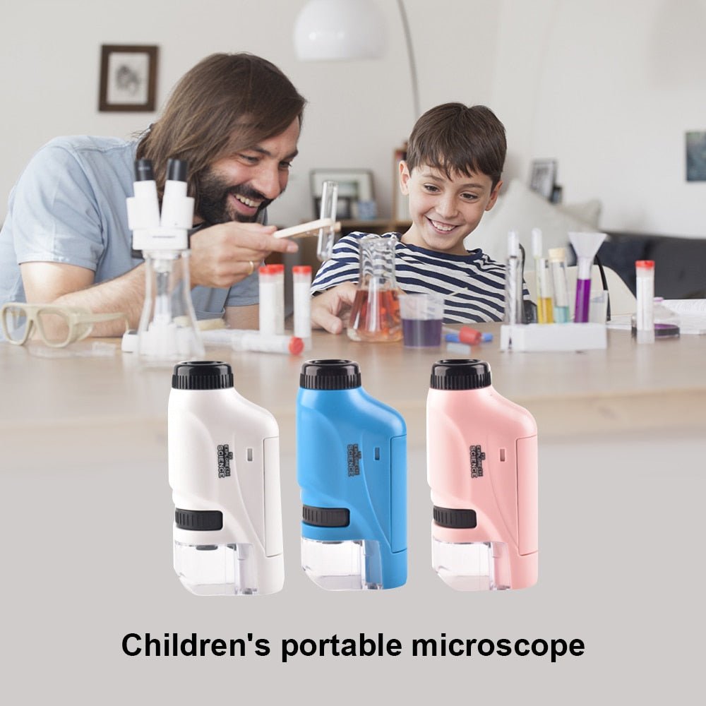 Kid's Portable Pocket Microscope With Adjustable Zoom 60-120x