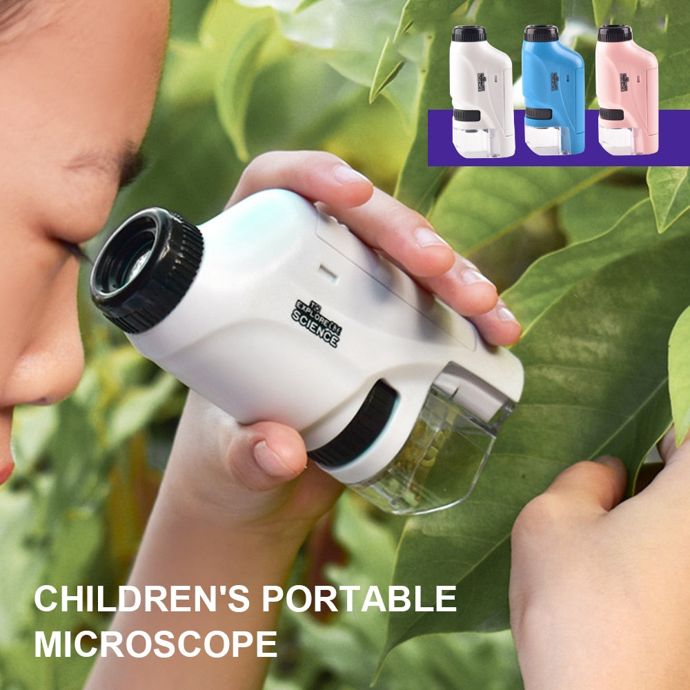 Kid's Portable Pocket Microscope With Adjustable Zoom 60-120x