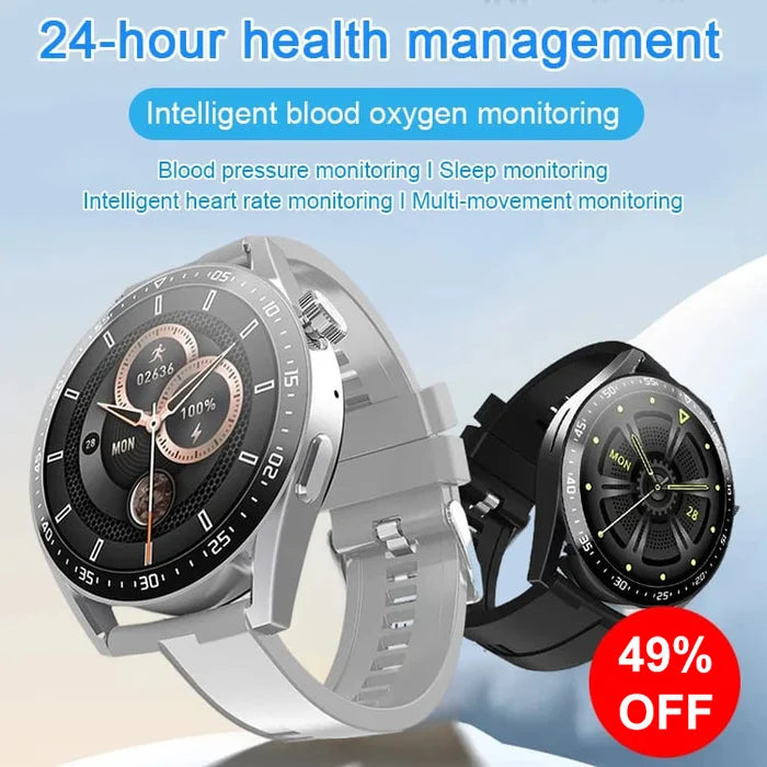 -Painless blood sugar health monitoring smart Bluetooth talking watch