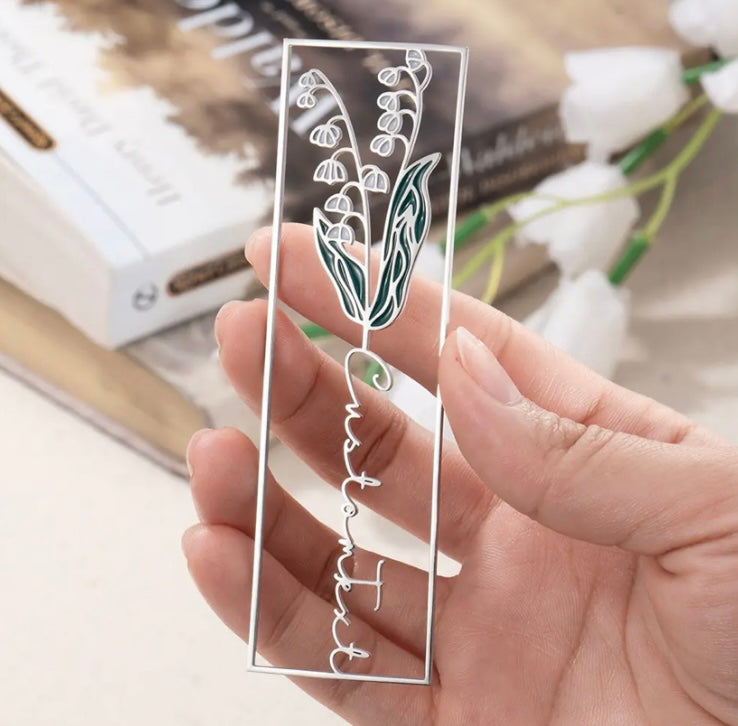 CUSTOM BIRTH FLOWER NAME BOOKMARK