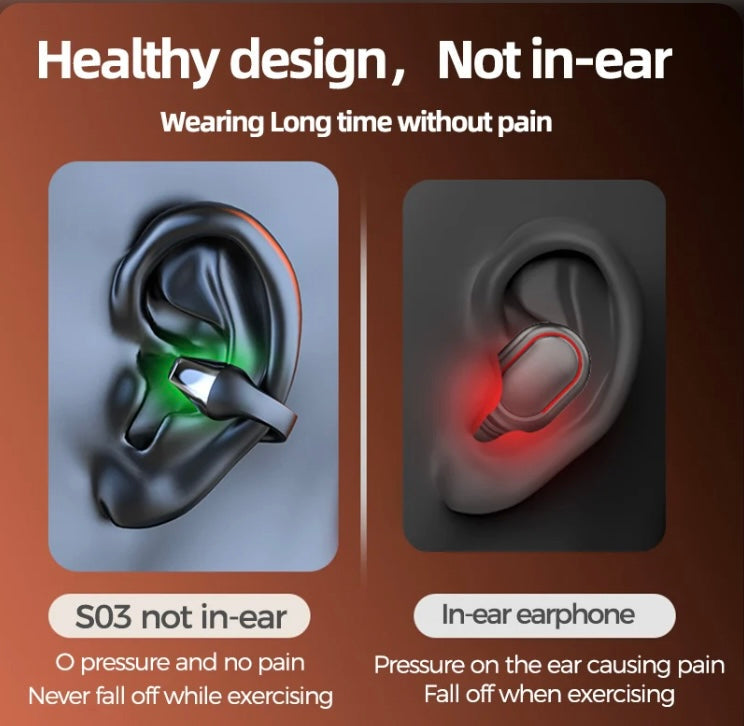 Wireless Ear Clip Bone Conduction Headphones