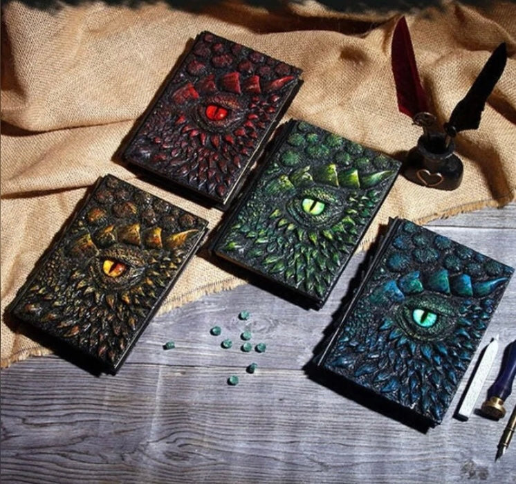 GLORIOUS 3D DRAGON JOURNAL BOOK - HAND PAINTED