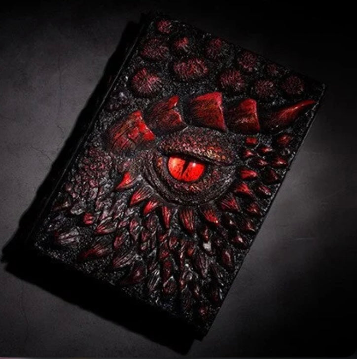 GLORIOUS 3D DRAGON JOURNAL BOOK - HAND PAINTED