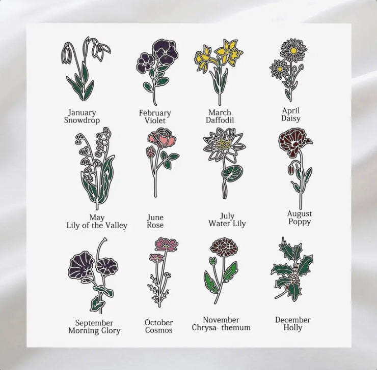 CUSTOM BIRTH FLOWER NAME BOOKMARK