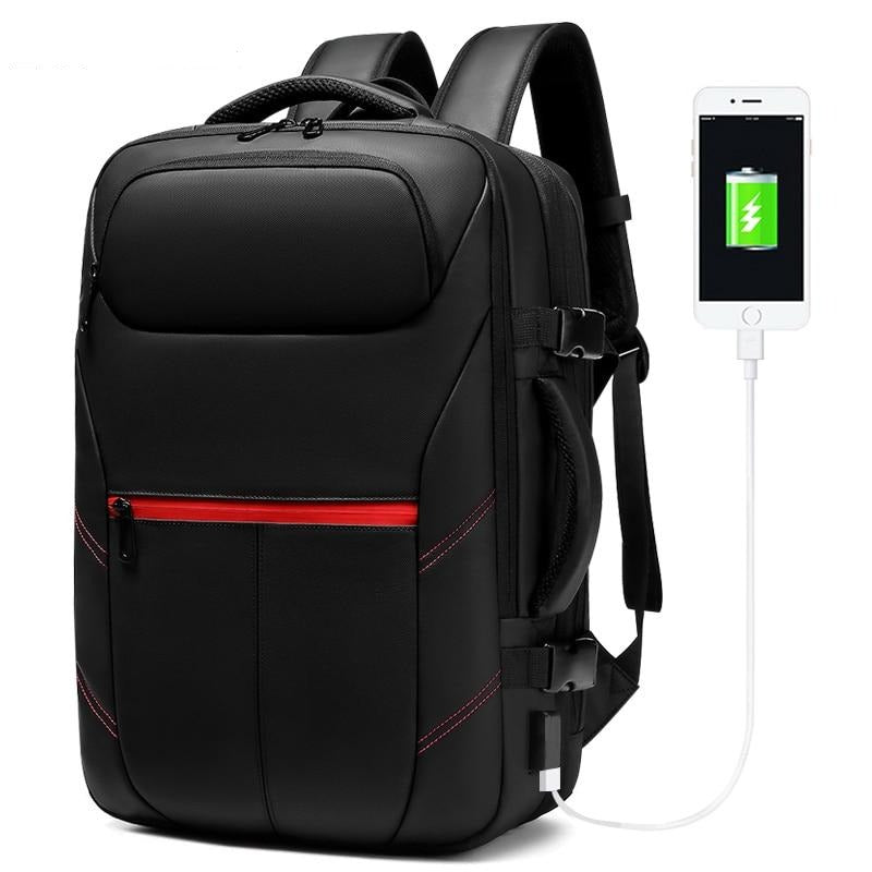 Men's PVC Waterproof USB Charging Male Laptop Casual Travel Bag