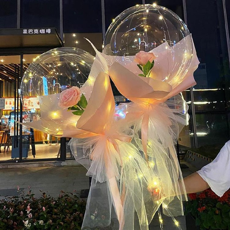 LED Luminous Balloon Rose Bouquet - Valentine's Day Gift!