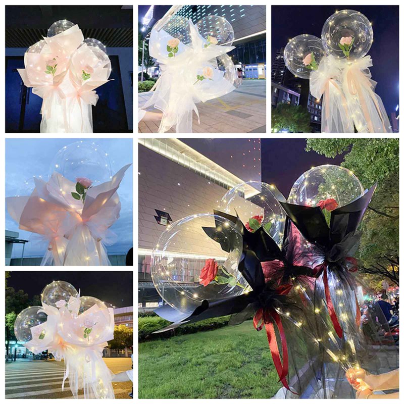 LED Luminous Balloon Rose Bouquet - Valentine's Day Gift!