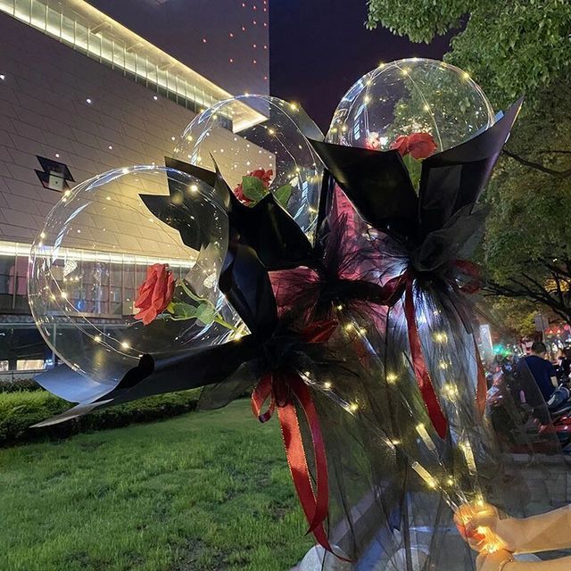 LED Luminous Balloon Rose Bouquet - Valentine's Day Gift!