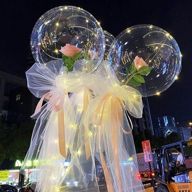 LED Luminous Balloon Rose Bouquet - Valentine's Day Gift!