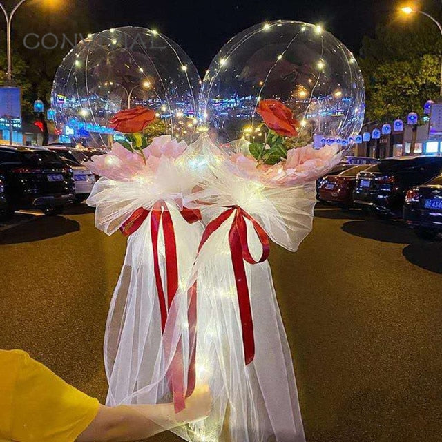 LED Luminous Balloon Rose Bouquet - Valentine's Day Gift!