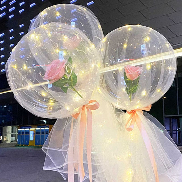 LED Luminous Balloon Rose Bouquet - Valentine's Day Gift!