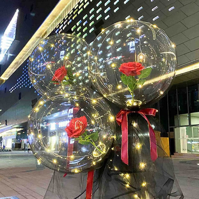 LED Luminous Balloon Rose Bouquet - Valentine's Day Gift!