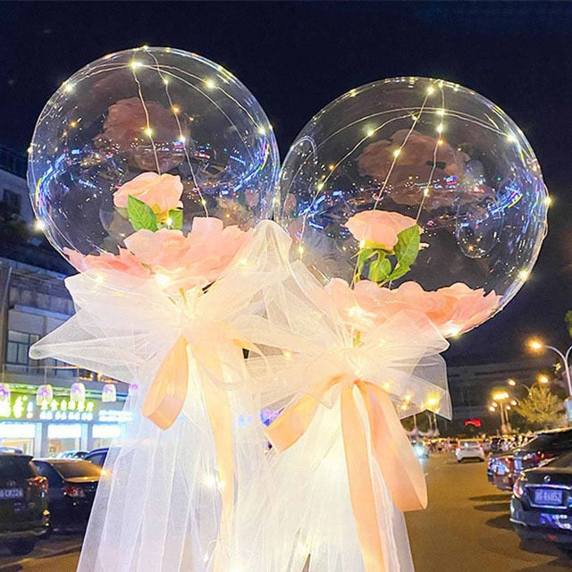 LED Luminous Balloon Rose Bouquet - Valentine's Day Gift!