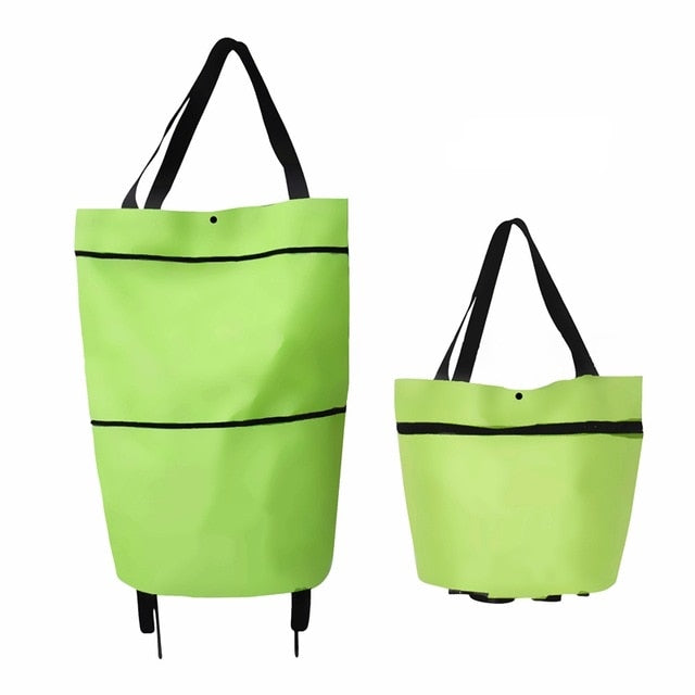 Dolly Lightweight Foldable Reusable Rolling Shopping Trolley Tote Bag with Wheels