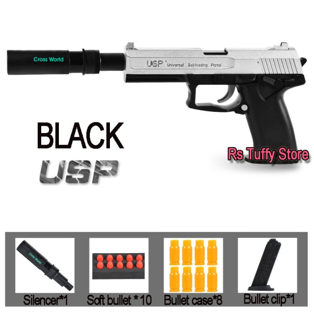 Glock & M1911 Shell Ejection Soft Bullet Toy Gun