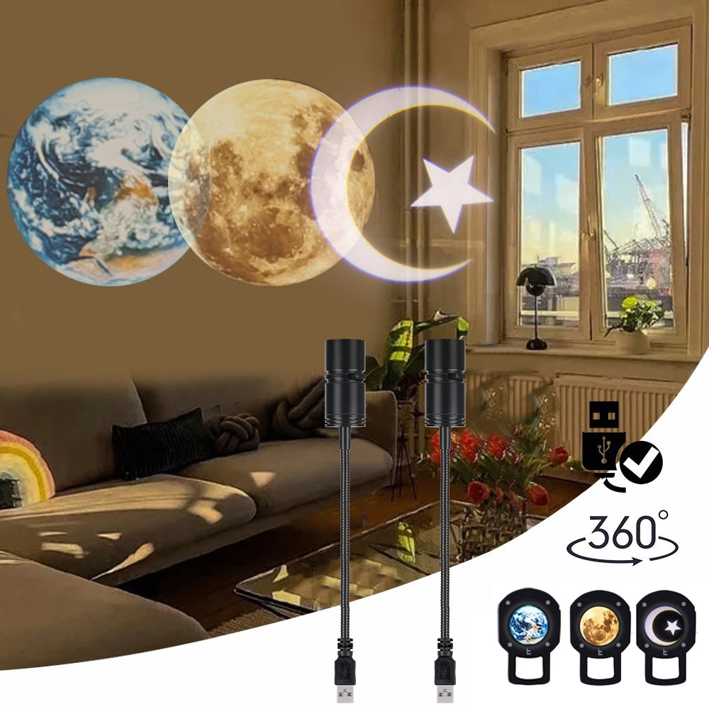 MOON EARTH PROJECTION LED LAMP